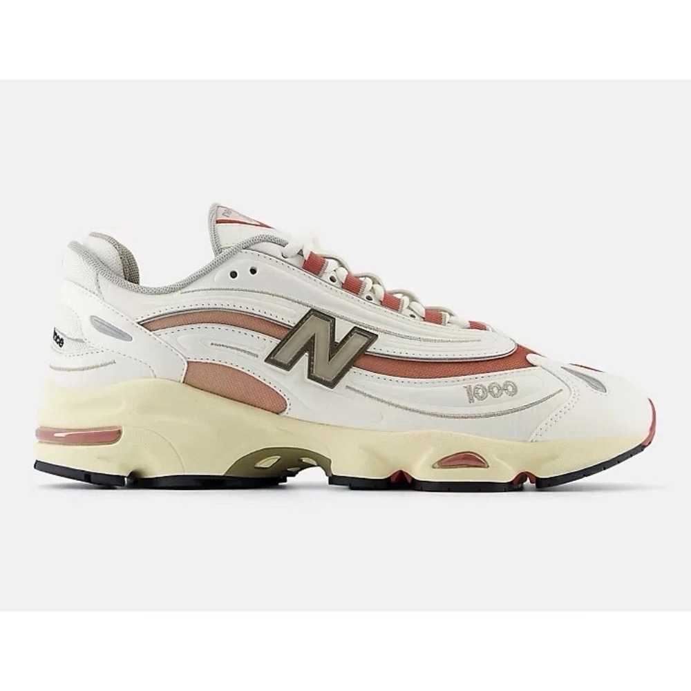 New Balance 1000 Mens Size 7.5 White/Red Running Shoes Sneakers NEW